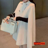 Poncho Maria Tiffany - Lã Batida - Bege