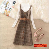 Conjunto Maria Carmen - Marrom e Preto - Xadrez
