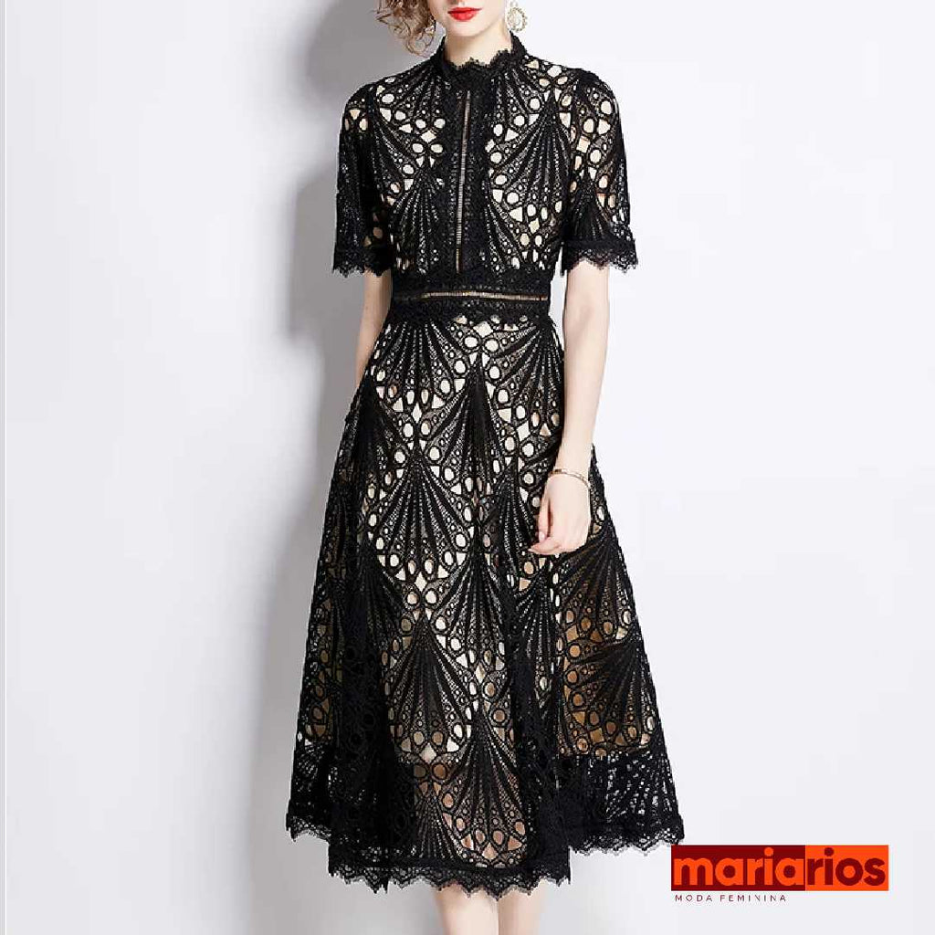 Vestido Maria Lauren - Renda Guipir - Off White