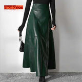 Saia Longa de Couro Maria Guadalupe - Marrom