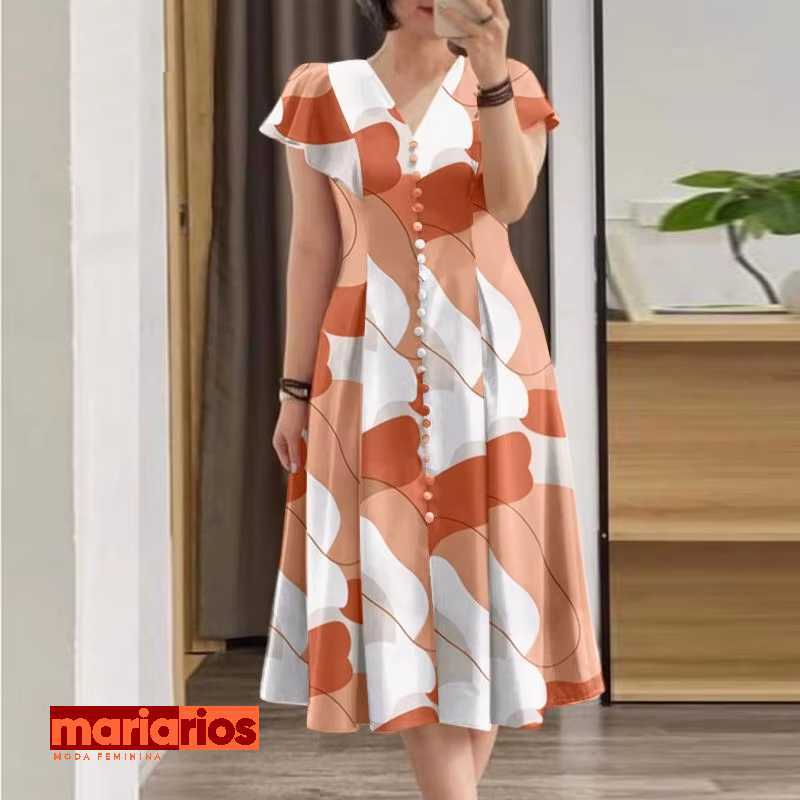 Vestido Maria Aura - Terracota - Ondas