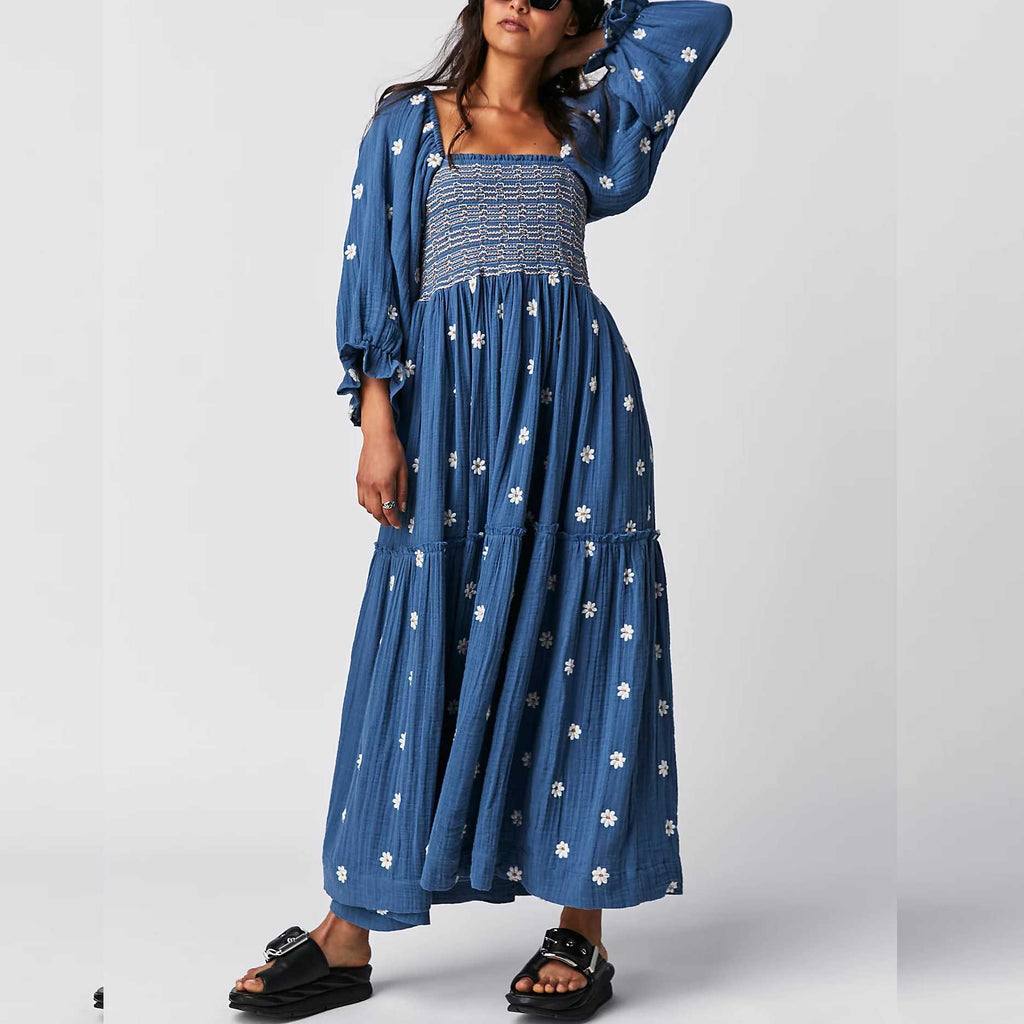 Vestido Maria Zilpa - Terracota - Margaridas