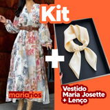Kit Lenço Cetim + Vestido Maria Josette