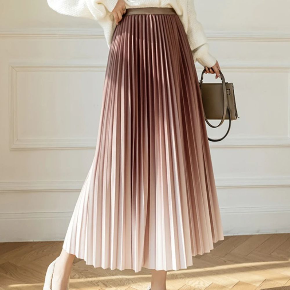 Saia Maria Serena - Plissada Degradê - Lilás