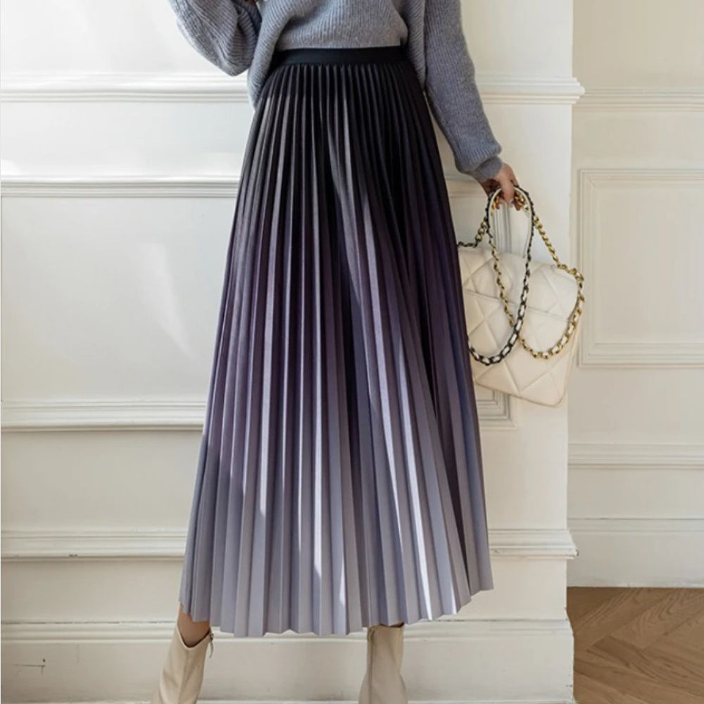 Saia Maria Serena - Plissada Degradê - Lilás