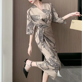 Vestido Maria Margareth - Onça - Bege