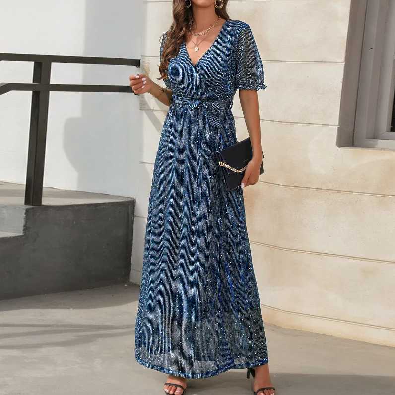 Vestido Maria Hagar - Lurex - Champagne
