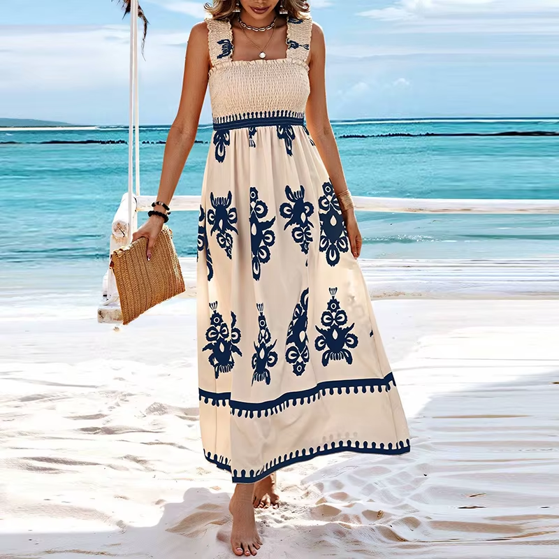 Vestido Maria Éden - Azul  - Boho - Alças
