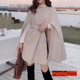 Poncho Maria Carrie - Off White - Lã Batida