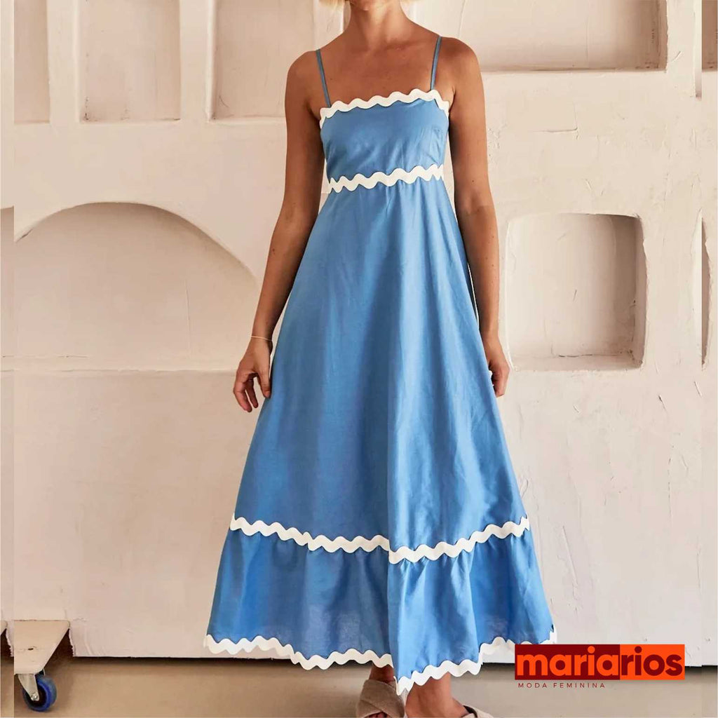 Vestido Maria Emma - Longo - Off White e Branco