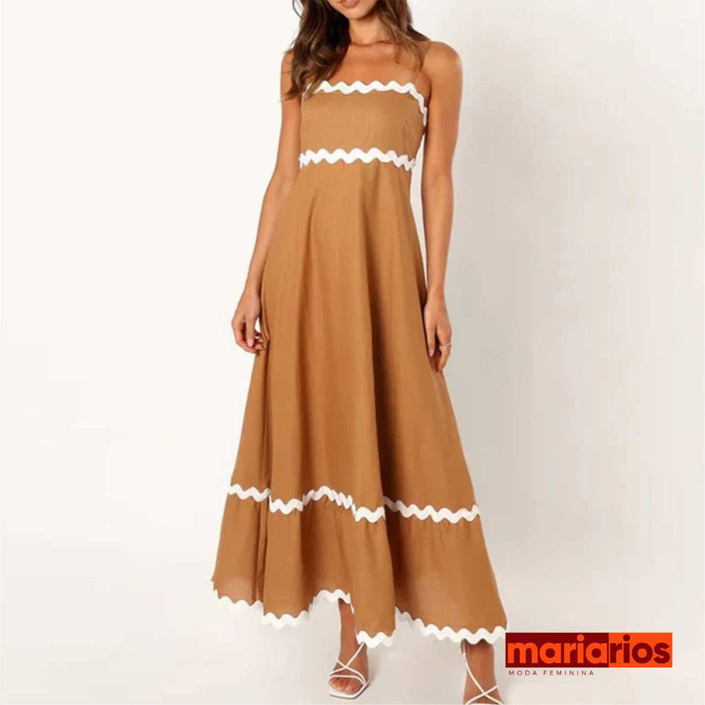 Vestido Maria Emma - Longo - Off White e Branco