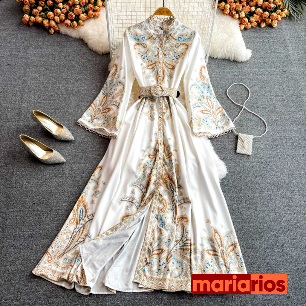 Vestido Maria Gabriela - Preto e Dourado