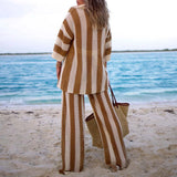 Conjunto Crochê Maria Cordelia - Listras - Bege