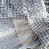 Saia Maria Filipa - Azul - Tule Xadrez