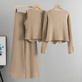 Conjunto Tricot 3 Peças Canelado Maria Isabel - Preto