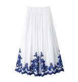 Conjunto Maria Aura - Bordado - Branco e Azul