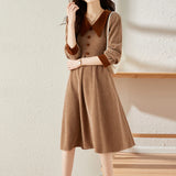 Vestido Veludo Maria Geraldine - Marrom