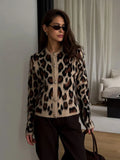 Casaco Maria Castro - Leopardo - Lã