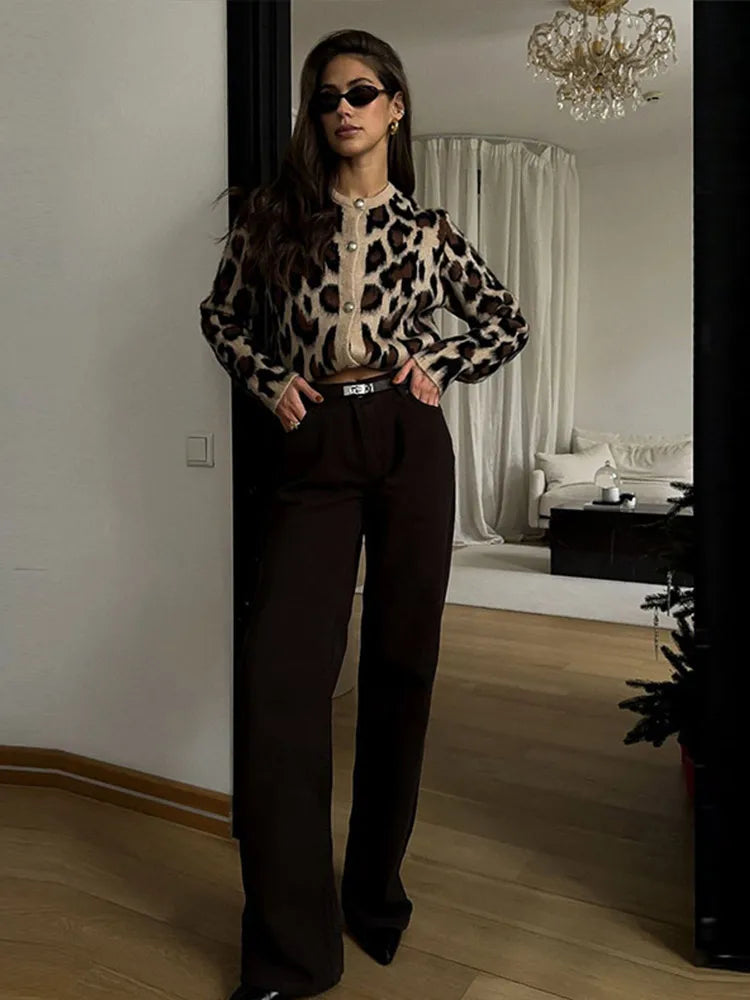 Casaco Maria Castro - Leopardo - Lã