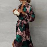 Vestido Floral Maria Leia - Verde Escuro