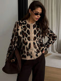 Casaco Maria Castro - Leopardo - Lã