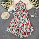 Vestido Maria Esmeralda - Azul - Floral