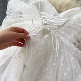 Vestido Maria Coutinho - Tule Poá - Branco