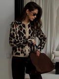 Casaco Maria Castro - Leopardo - Lã