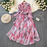 Vestido Maria Esmeralda - Azul - Floral