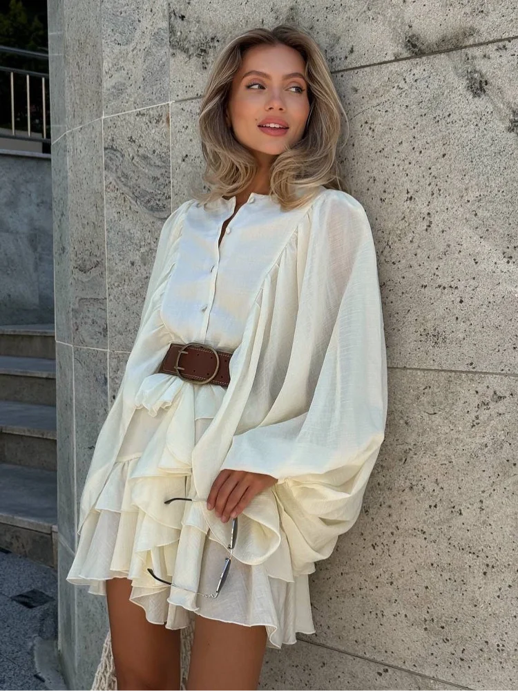 Vestido Maria Dora - Babados - Branco