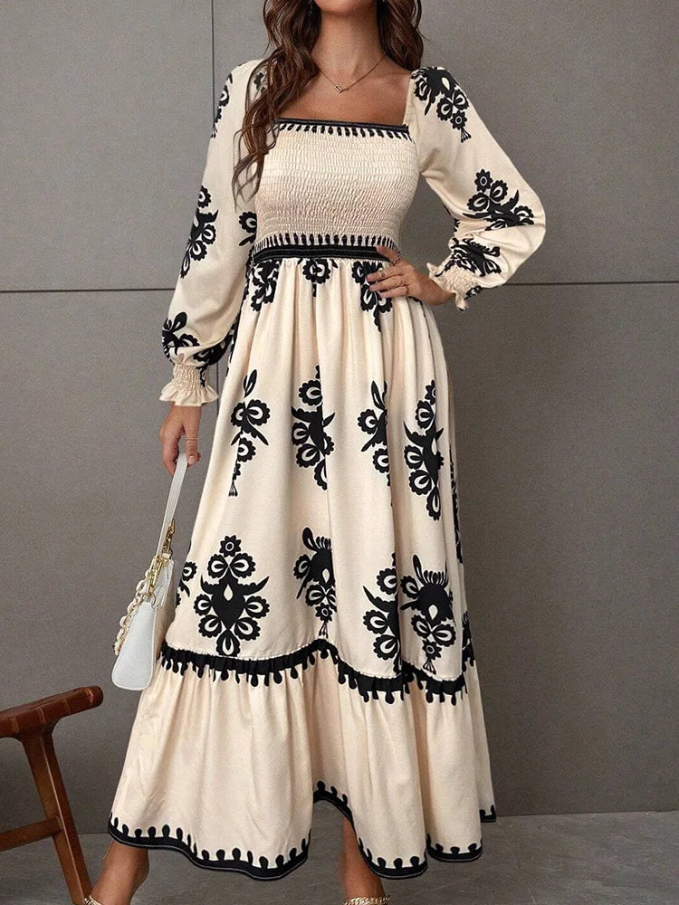 Vestido Maria Éden - Off White - Boho - Manga Longa