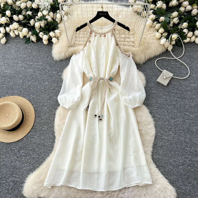 Vestido Maria Aurora - Off White - Boho
