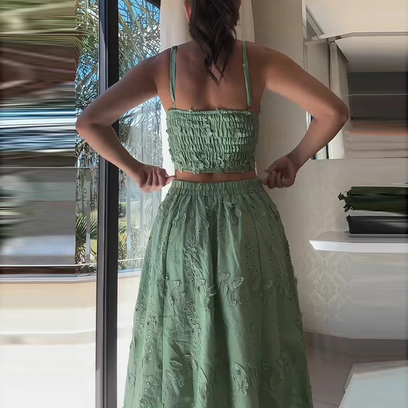 Conjunto Maria Muller - Bordado - Verde