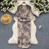 Vestido Maria Margareth - Onça - Bege