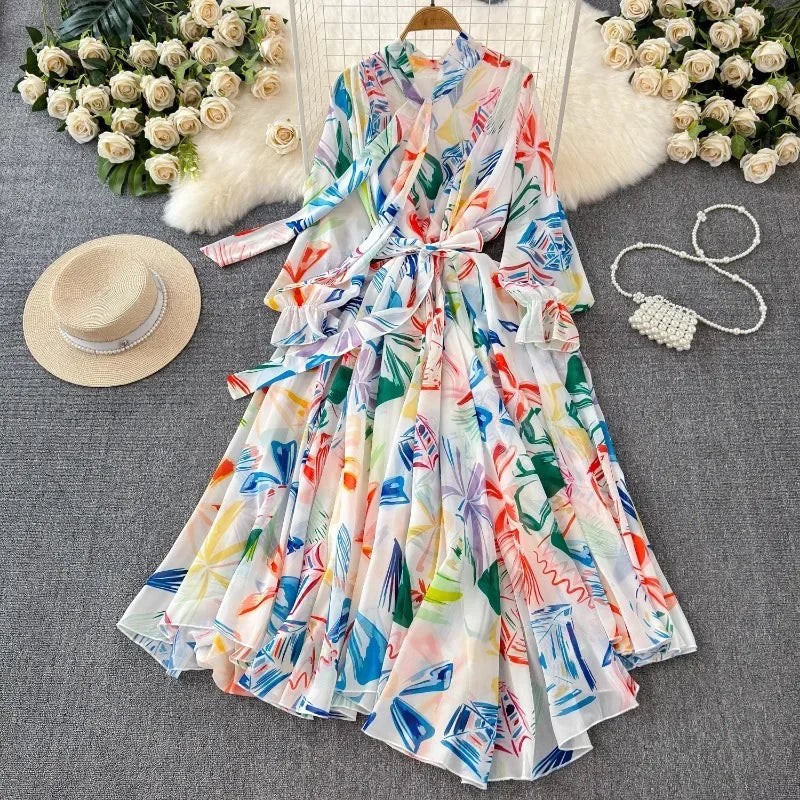 Vestido Maria Esmeralda - Azul - Floral