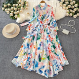 Vestido Maria Esmeralda - Azul - Floral