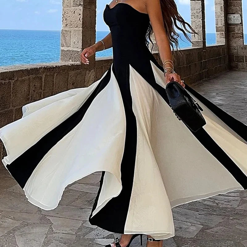 Vestido Maria Louise - Preto e Branco