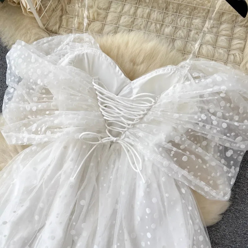 Vestido Maria Coutinho - Tule Poá - Branco