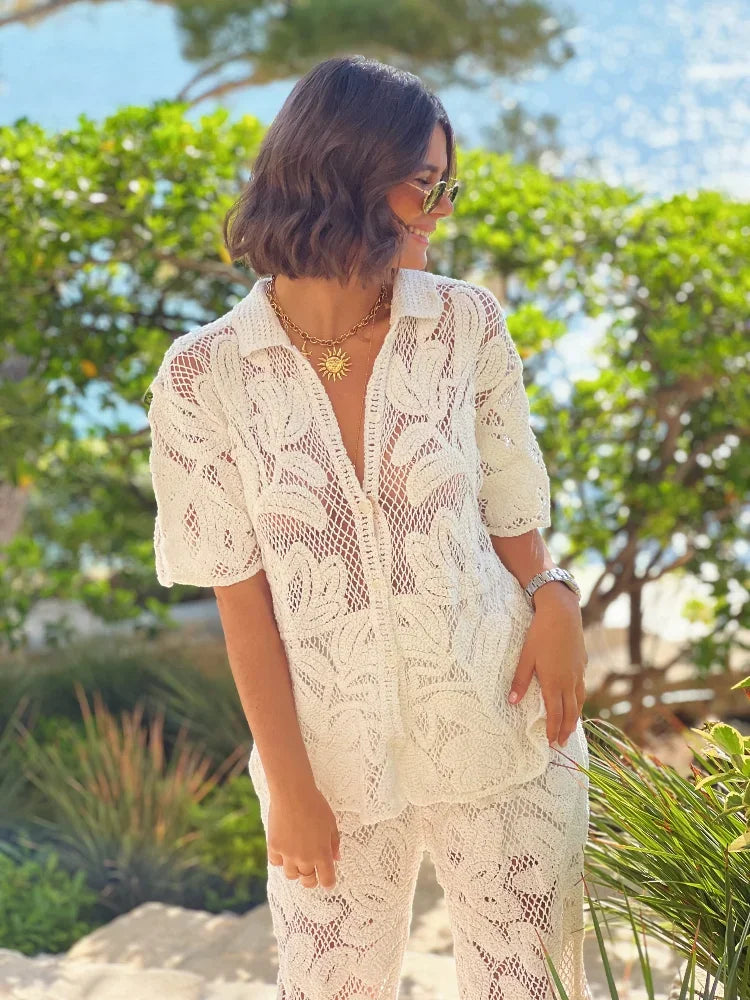 Conjunto Crochê Maria Vitória - Branco