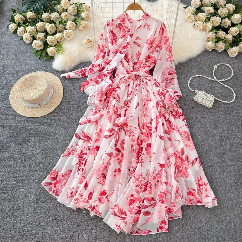 Vestido Maria Esmeralda - Azul - Floral