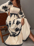 Vestido Maria Éden - Off White - Boho - Manga Longa
