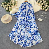 Vestido Maria Esmeralda - Azul - Floral