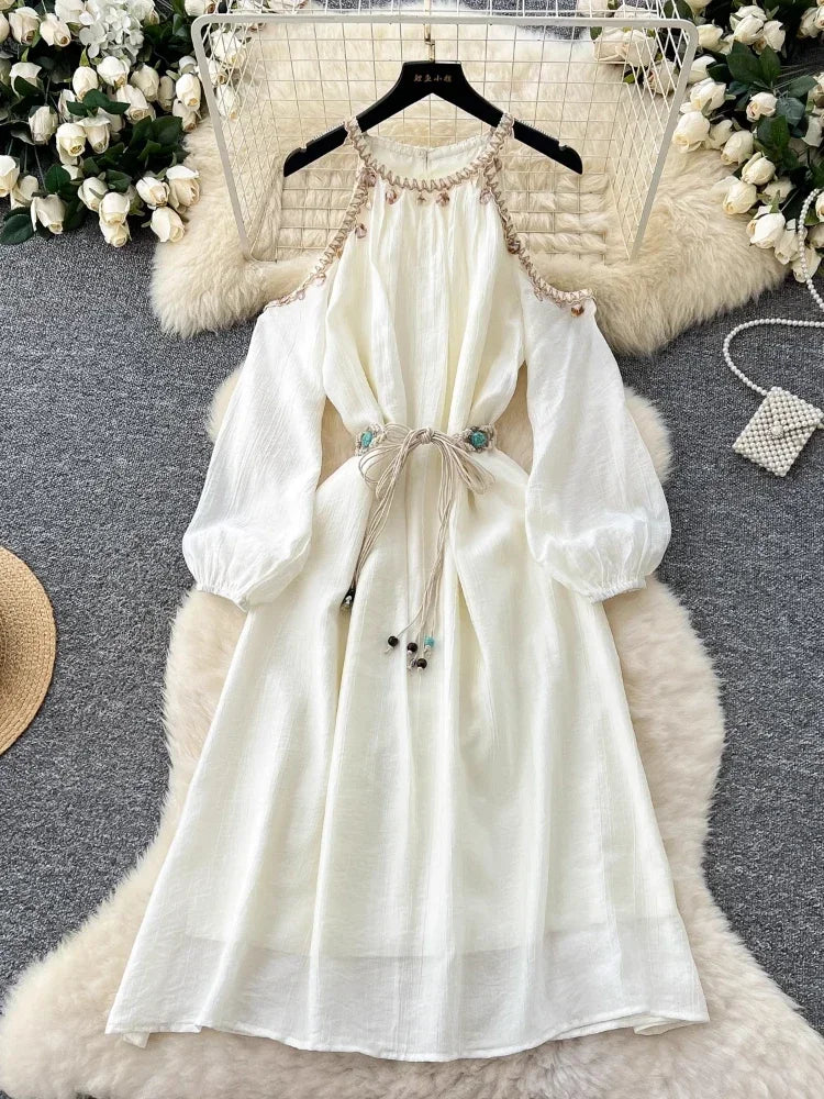 Vestido Maria Aurora - Off White - Boho