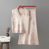 Conjunto Tricot Maria Savanah - Colete e Saia - Marrom