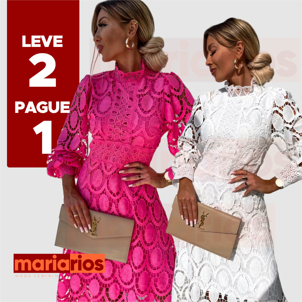 2 Vestidos Maria Dorcas - Pink e Preto - LEVE 2 PAGUE 1