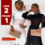 2 Vestidos Maria Dorcas - Pink e Preto - LEVE 2 PAGUE 1
