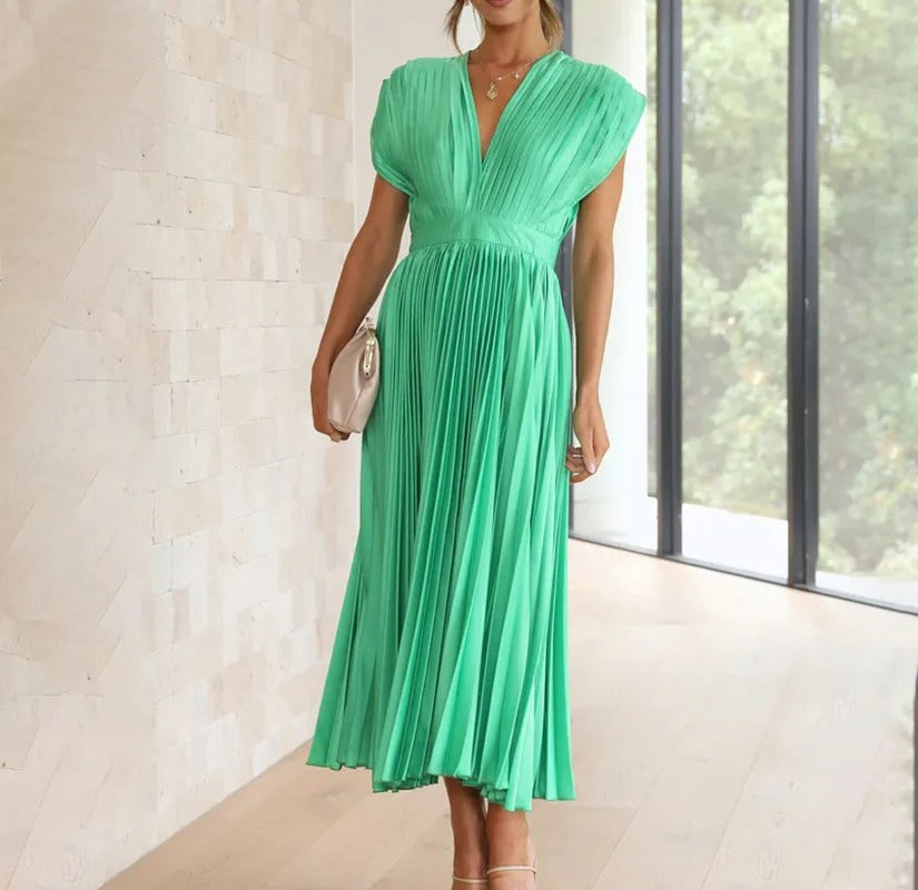 Vestido Maria Teodora - Plissado - Rosa Queimado