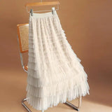 Saia Franchesca - Tule Babados - Cinza - Maria Rios