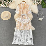 Vestido Maria Adila - Rosa - Renda Guipir