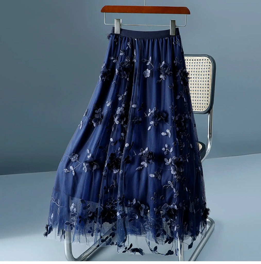 Saia Maria Blenda - Flores - Rosa